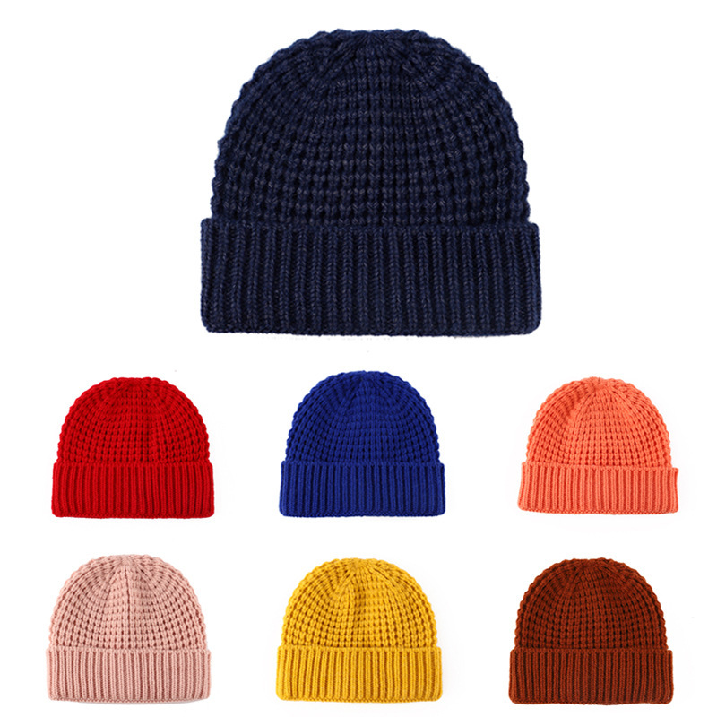 New Waffle Knit Wool Hat, Warm, Ear-Protecting, Breathable, Casual and Versatile, Fashionable Headwrap Hat for Autumn and Winter