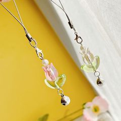 純粋な手作りビーズ春の新しいカラフルなチューリップの花の鈴ミニバッグストラップ
