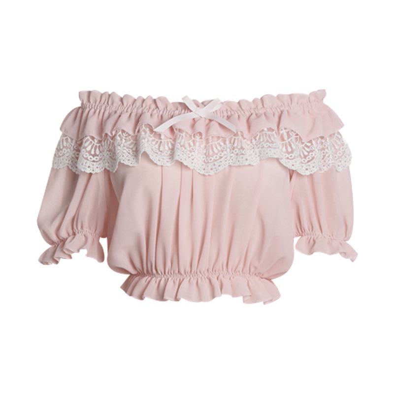 "Tubo interior superior" Nuevo Lolita interior hombro elástico puff manga de encaje con volantes base tubo superior