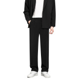 Черные штаны, летние повседневные брюки, мужской костюм, свободный прямой крой