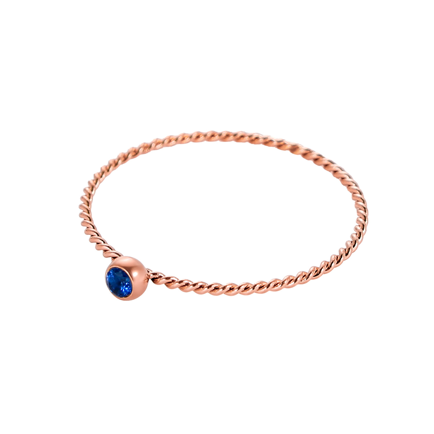 다크 블루 로즈 골드 반지