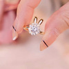 Cute ring, agile rotating small design rabbit, light luxury style, trend of season, on index finger, 2022 collection, new collection