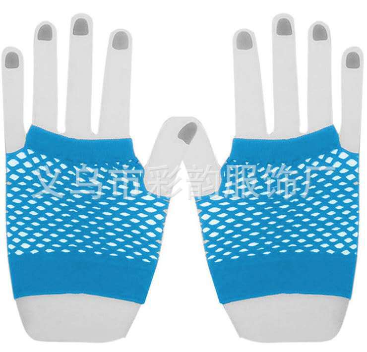 Fábrica directa guantes de red de pesca al por mayor discoteca sexy guantes de malla de medio dedo corto espectáculo de escenario guantes de baile callejero image 9