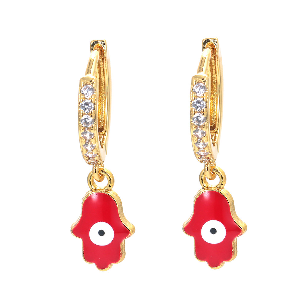 3g Weight Electroplating Gold Plating Process Geometric Plating Metal Zircon Copper Earrings