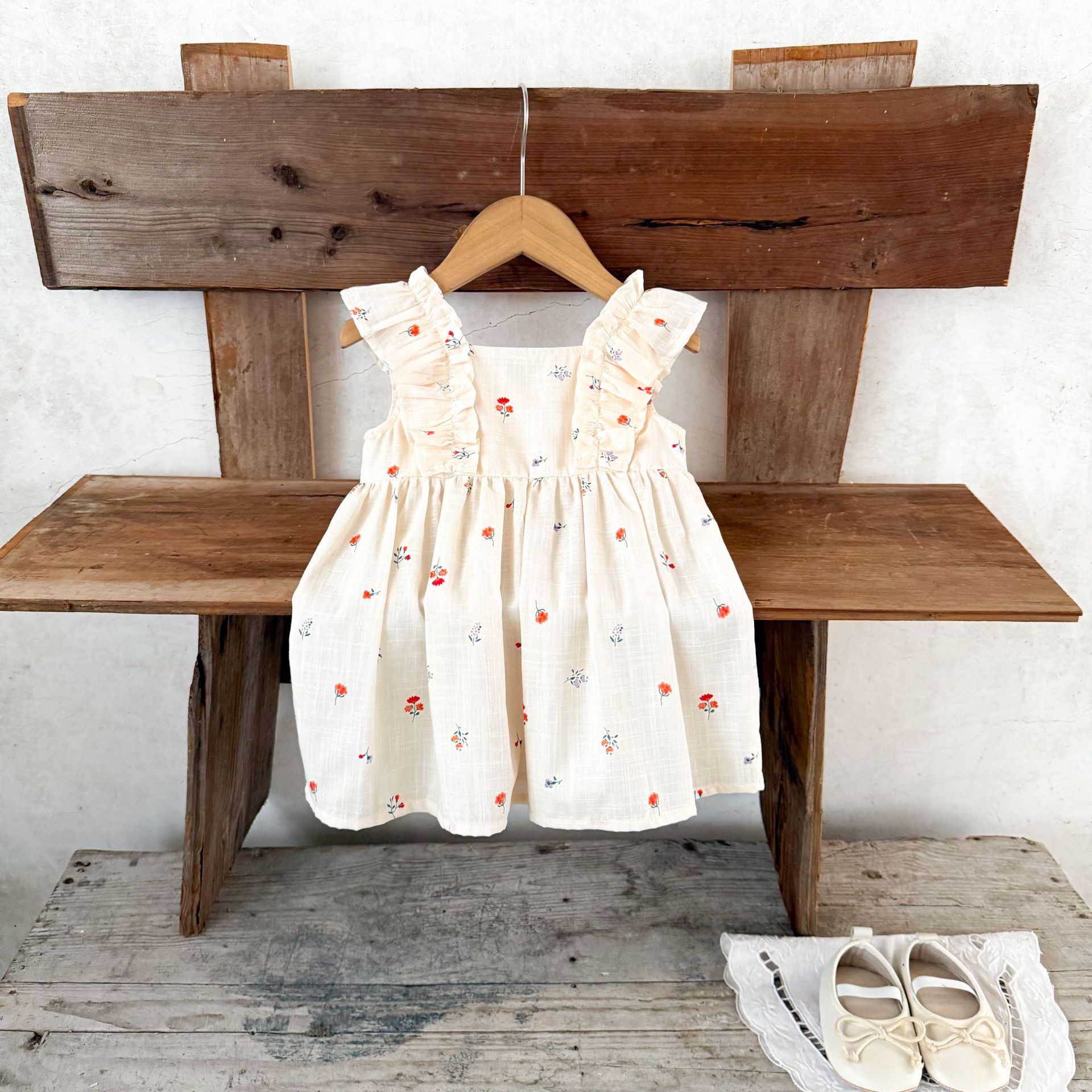 Ins verano chaleco de estilo nórdico de niñas encantador vestido de estilo de princesa para niños pequeños y medianos falda casual suelta