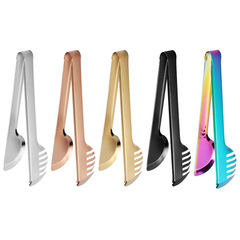 Factory direct supply of stainless steel color outdoor barbecue clips, buffet public clips, Western restaurant steak clips, food clips