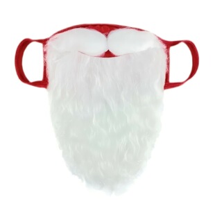 Cross-border Christmas Beard Mask Red Cotton Mask Festival Funny White Beard Mask Mask Christmas Decoration