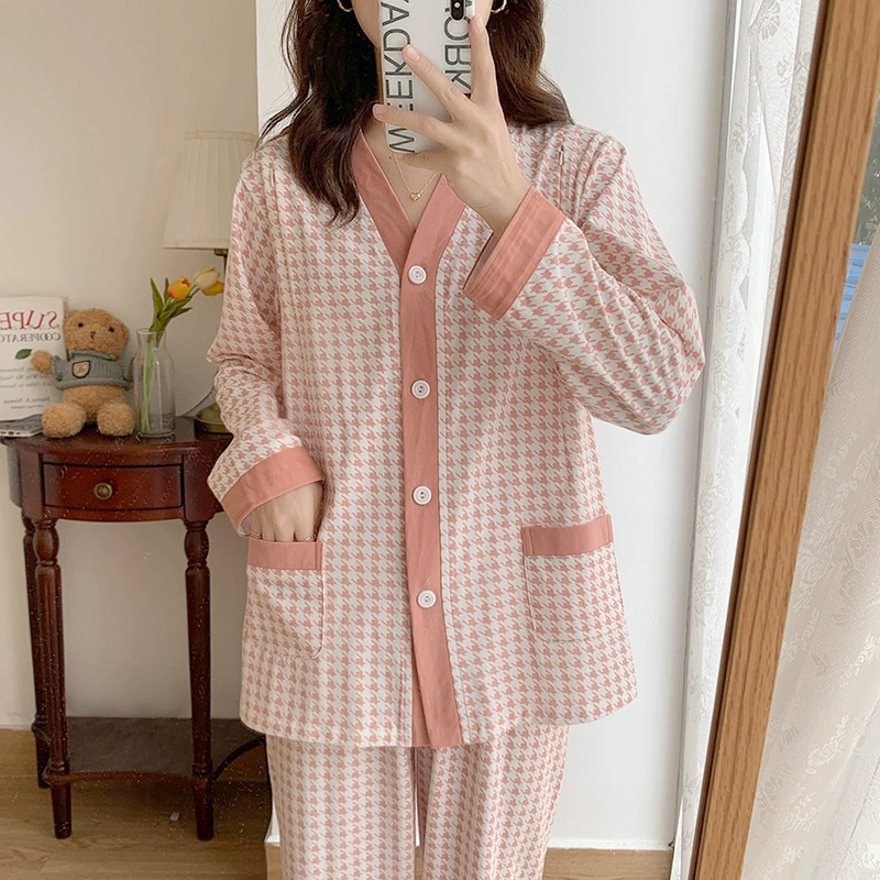 Весенне-летняя одежда из чистого хлопка, домашний дородовой и послеродовой кардиган в японском стиле, тонкий для беременных, открытая домашняя одежда для кормления