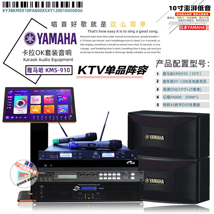 别墅派对KTV娱乐卡拉OK套装家庭KTV点歌音响套装日本KMS910音箱