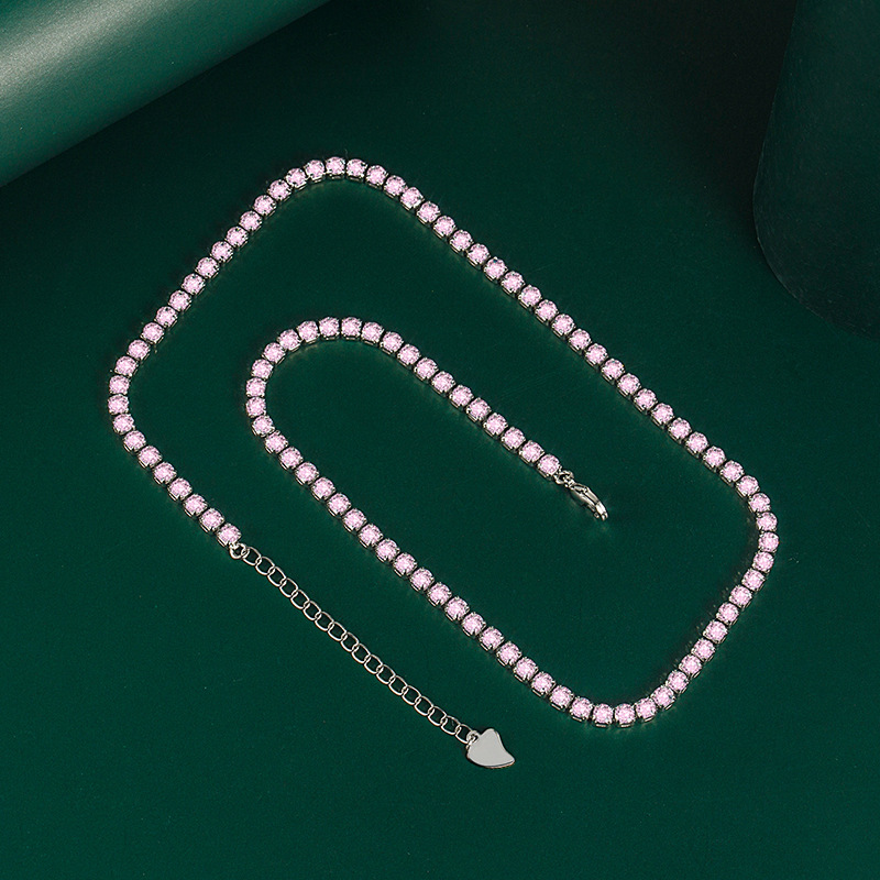 Fashion Geometric Copper Inlay Zircon Necklace 1 Piece