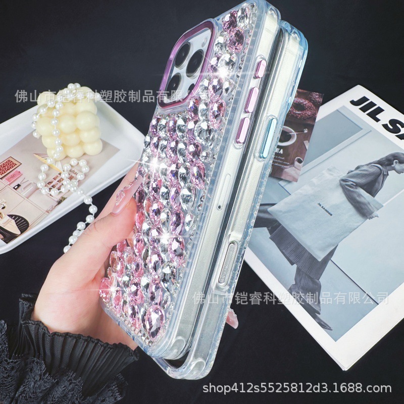 满钻适用iPhone16PROMAX手机壳水钻苹果15/14PRO防摔全包11轻奢风|undefined