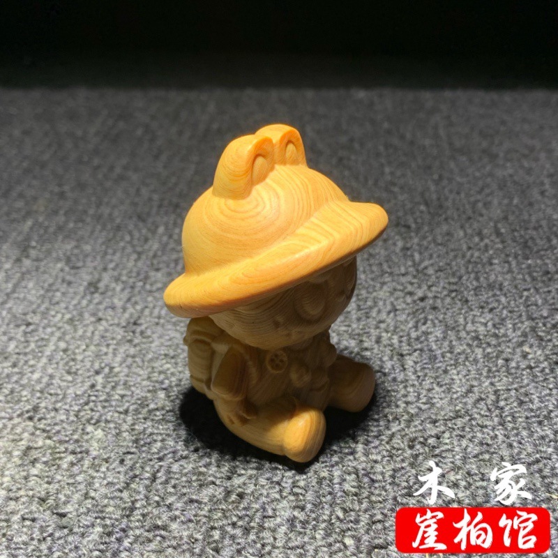 天然崖柏木雕拉布布手把件文玩可爱手办收藏家居客厅装饰品小摆件|undefined