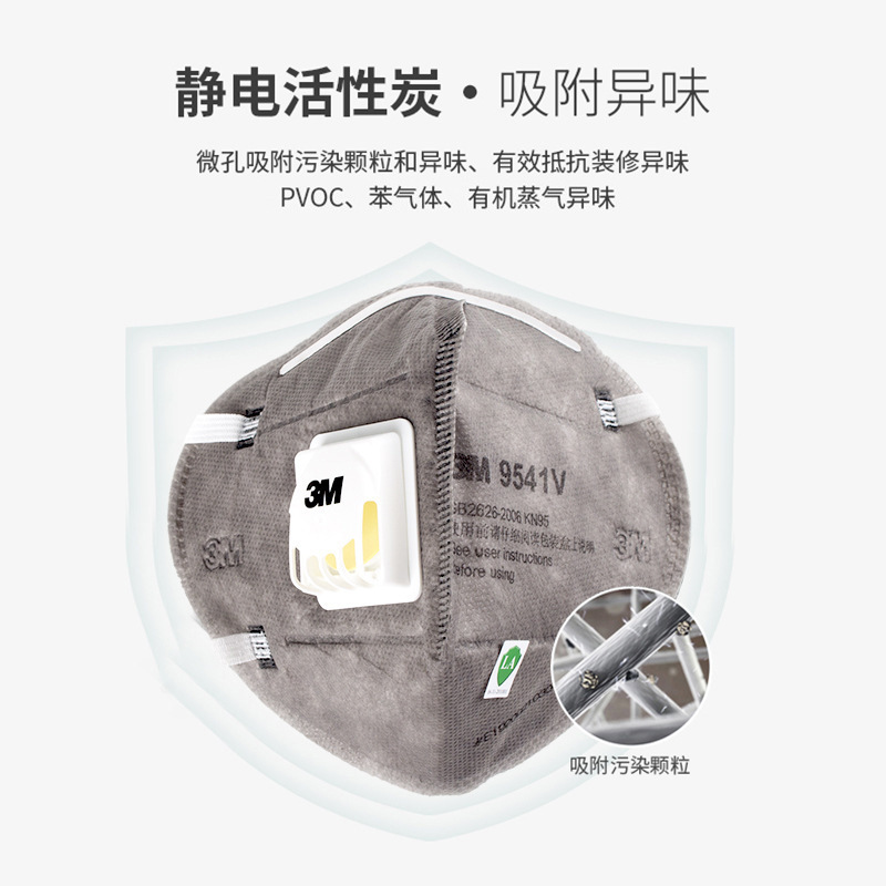 3m 9541v活性炭マスク9542v工業粉塵通気内装異臭中古煙防護kn95級|undefined