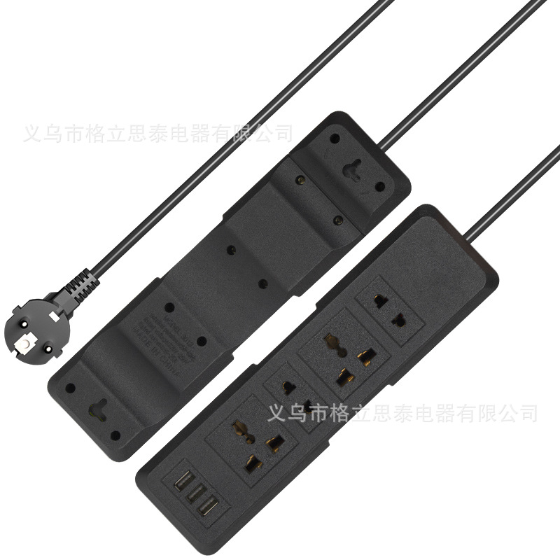 国际通用多功能外贸跨境电商厂家供应插排插线板带USB电源插座