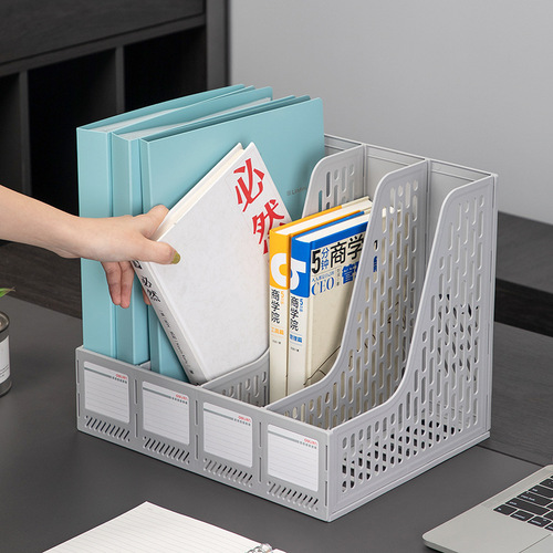 Deli 78998 Quadruple Hollow Desktop File Frame with Label Stable File Rack/File Column Office Supplies