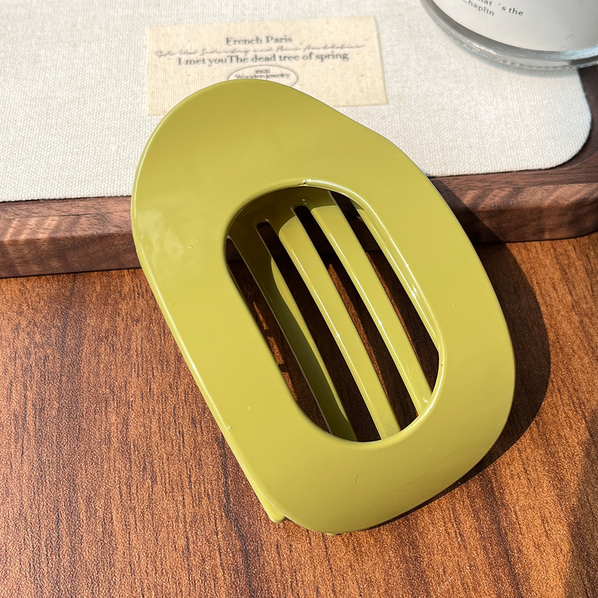 Nuevo material transfronterizo de PC plano elíptico clip de cabello de la cabeza trasera rascar el cabello de la cabeza curva temperamento arco clip de tiburón adornamiento para el cabello image 22