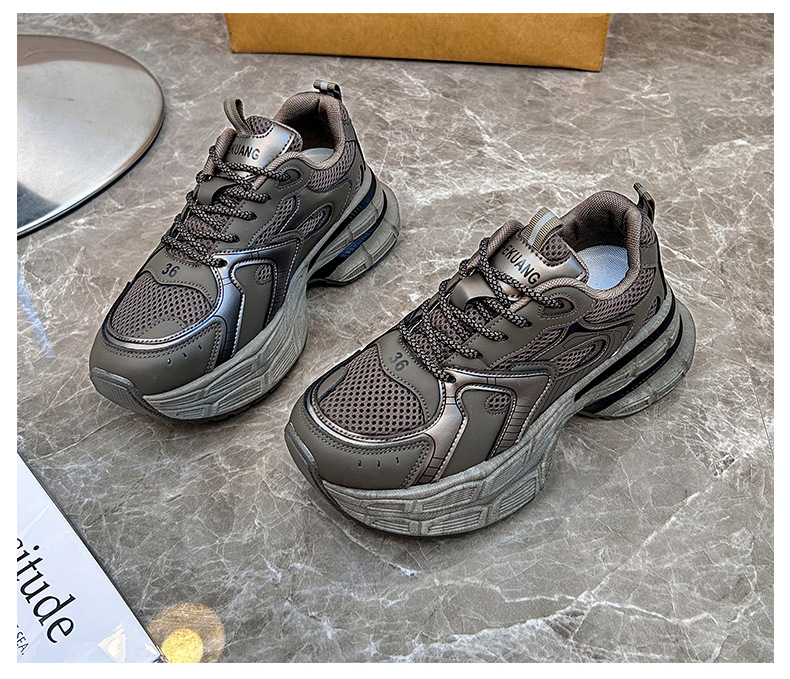 Pantofi sport pentru tătici noi, versiunea coreeană de la Ins, toamna 2024, pentru studenți, alergare, sport, talpă groasă, creștere a înălțimii, pentru timpul liber_voghion.com