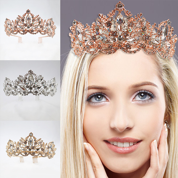 Nupcial corona tocado cristal princesa corona nupcial boda hilo vestido accesorios cumpleaños corona cabeza accesorios al por mayor