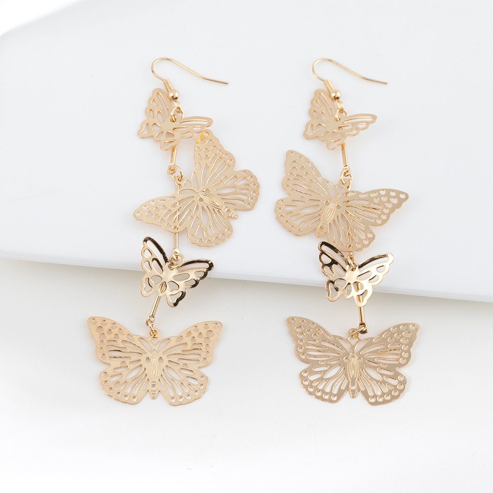 1 Pair Fashion Butterfly Metal Plating Metal Women's Earrings display picture 1