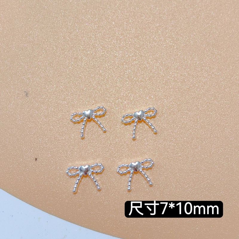 美甲法式蝴蝶结飘带饰品新款合金甜心百搭迷你桃心领结指甲装饰品|undefined