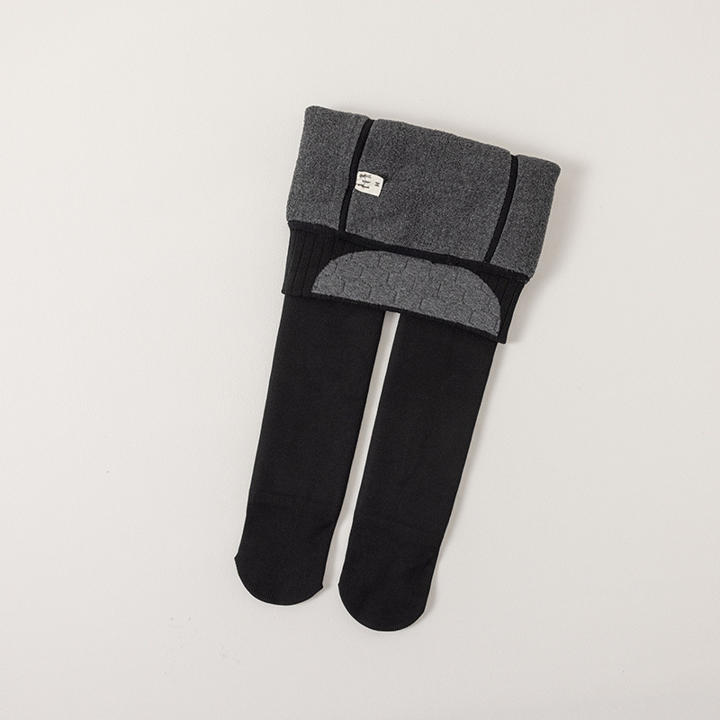 1-pantimedias para niños al por mayor 2023 Otoño e Invierno fleece-forrado pantimedias tira vertical cálido bebé polainas Calcetines