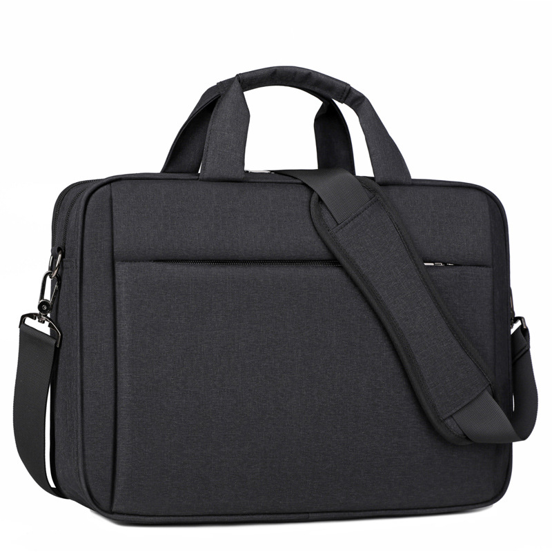 Bolso de computadora transfronterizo de doble capa de 15,6 pulgadas maletín de gran capacidad bolsa de almacenamiento de datos puede colgar tirantes bolso de viaje de negocios