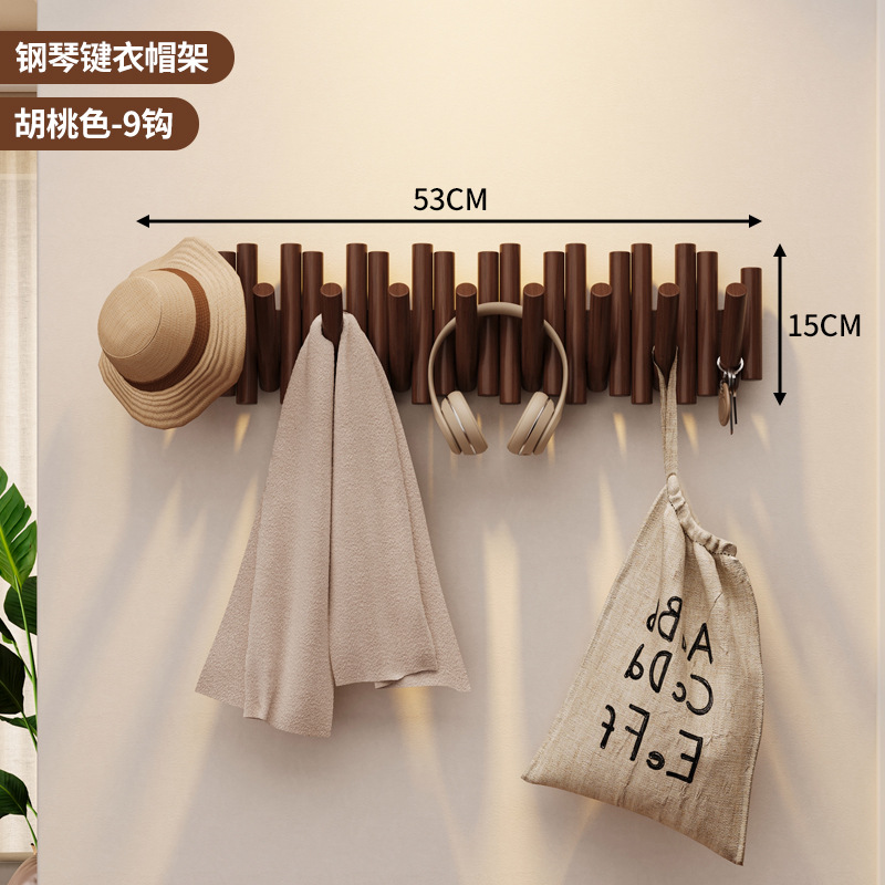 9 ganchos - color nuez