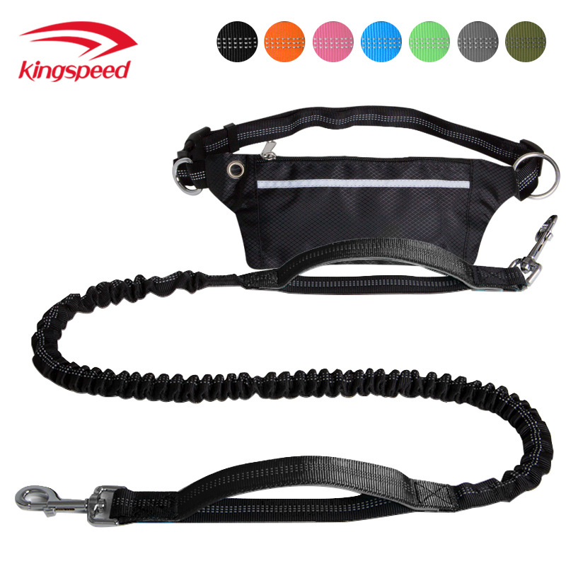 Dongguan kepai corriendo cuerda de tracción con bolsa de cintura cuerda de tracción transfronteriza para mascotas nylon reflexivo perro caminando cuerda de tracción