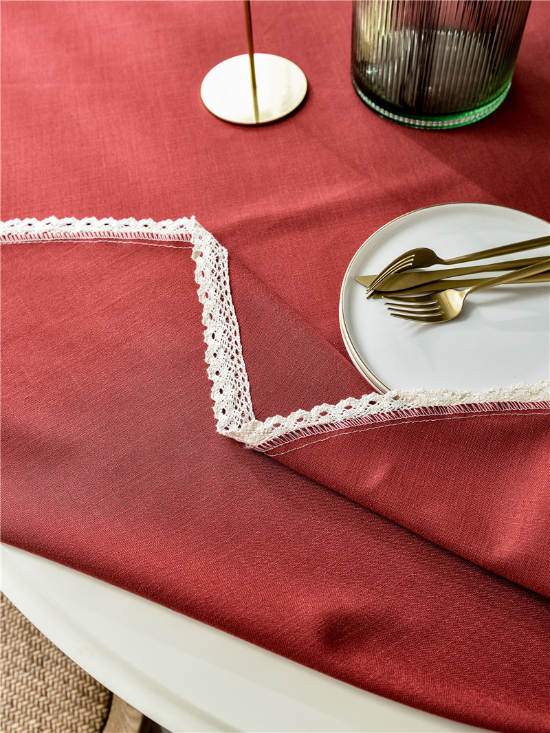 Tovaglia nordica semplice impermeabile in tinta unita in cotone e lino con nappe per tavolo da pranzo rotondo, tovaglia da tavolino_voghion.com