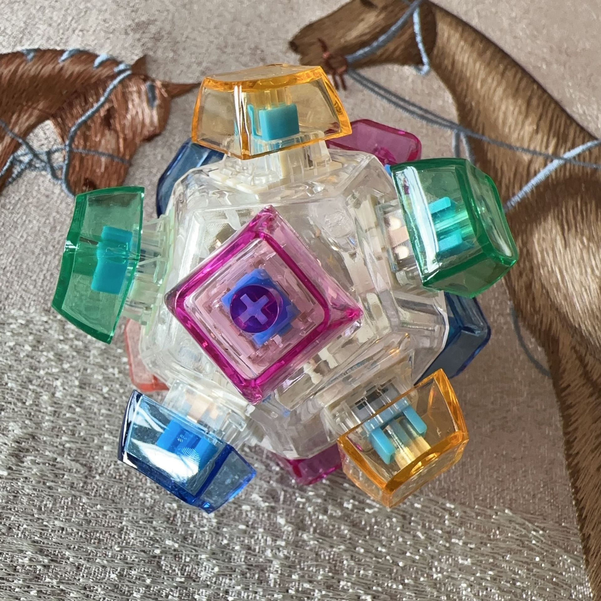 12-key transparent shell-pc colorful cap
