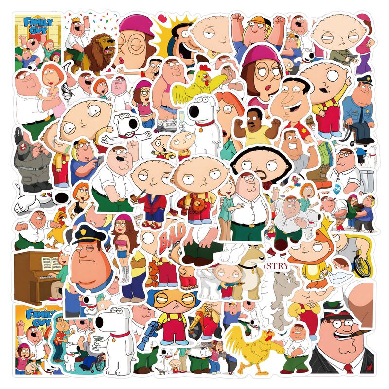 55 Family Guy Cartoon Stickers for Decoration, Stationery, Water Bottles, Computers, Waterproof Decals