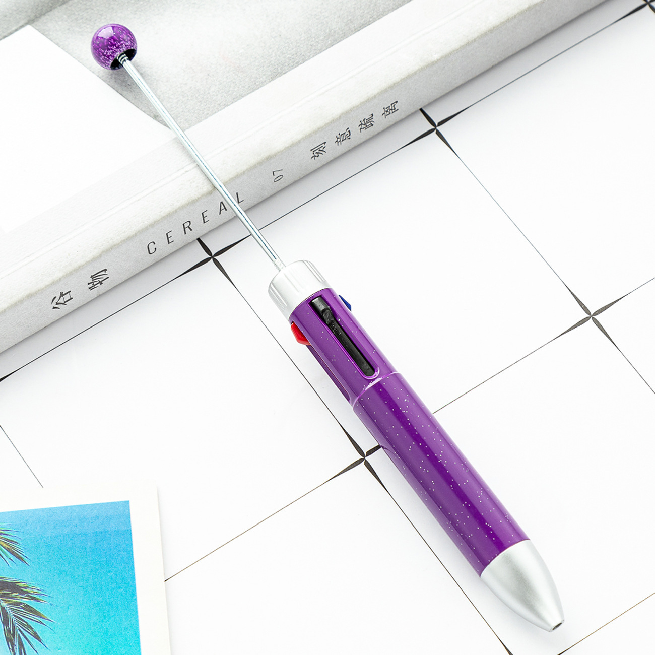 DIY cuatro colores bolígrafo de bola bolígrafo estudiantes papelería multicolor bolígrafo de bolígrafo de marca de línea clave pulsar bolígrafo plástico
