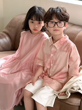 韩版短裤两件套背心连衣裙粉色系女童夏款儿童短袖童套装男带2024