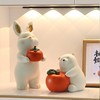 兔年春节新年兔子摆件柿柿如意玄关客厅电视柜装饰轻奢情人节礼物