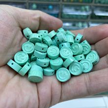 菱镁矿仿绿松石笑脸隔片背云散珠子DIY编绳项链饰品配饰圆珠材料