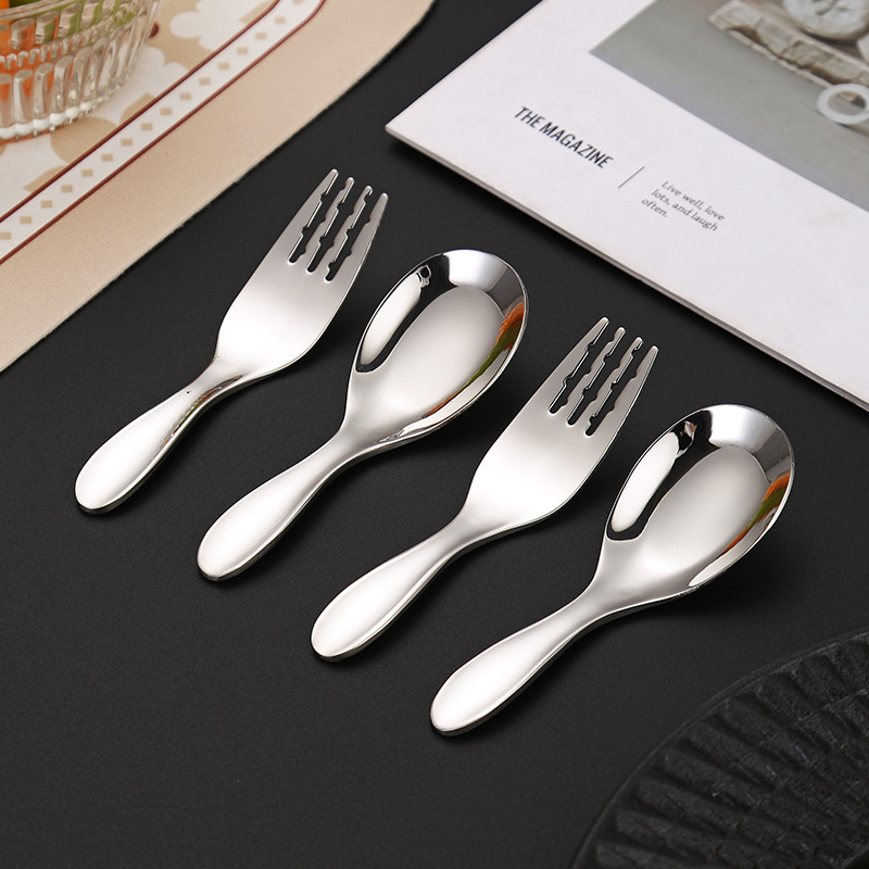 Children's cute spoon stainless steel for training