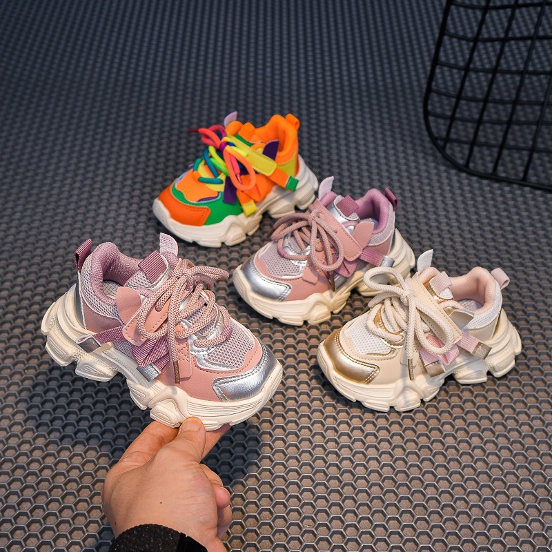 2026 primavera niñas zapatos de moda zapatos de running transpirables zapatos deportivos de suela suave ecológicos para niños explotadores transfronterizos
