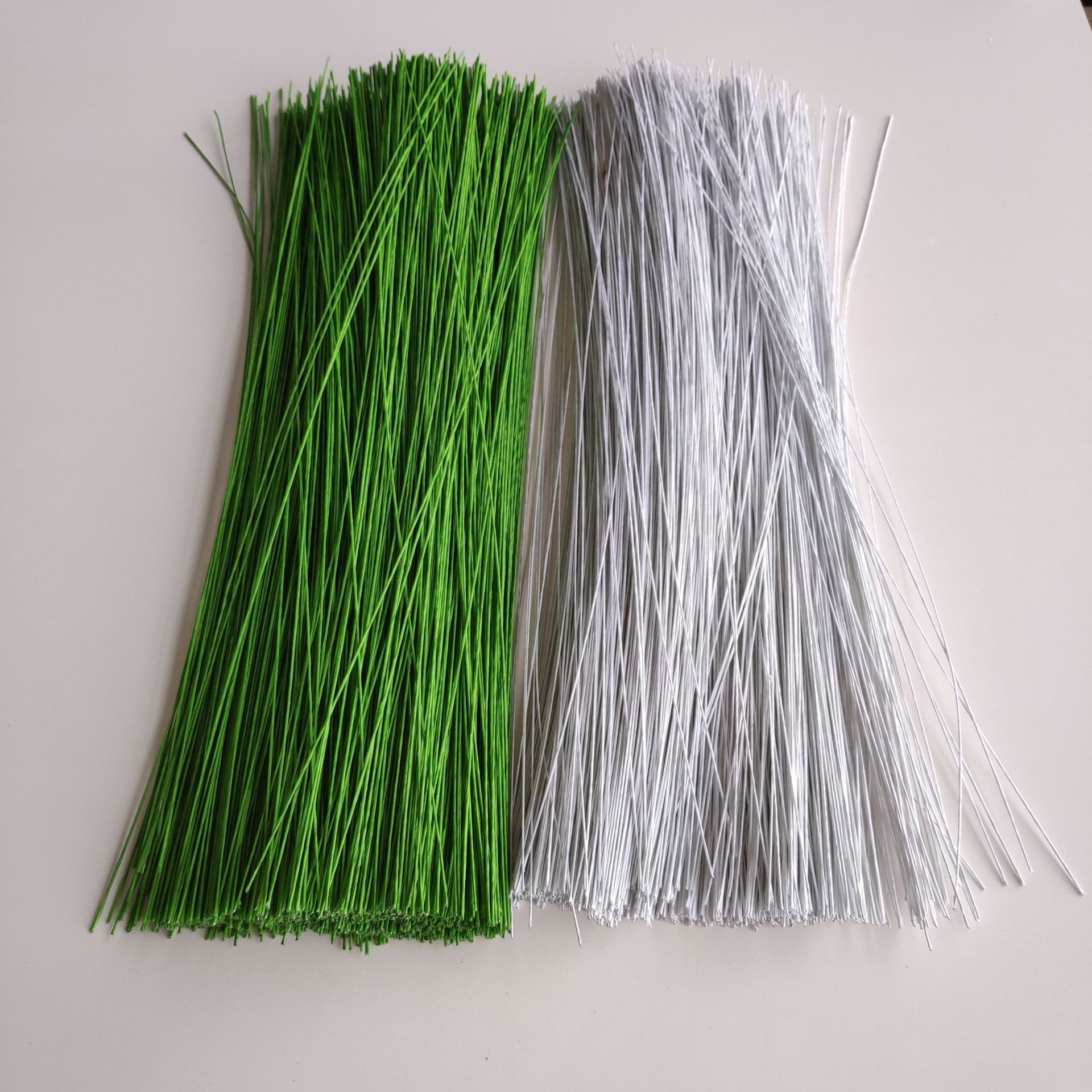 Alambre floral No. 18-28 Alambre de hierro envuelto en papel de 36CM, fondant, bricolaje, ramo tejido de flores permanentes hecho a mano, venas de hojas verdes