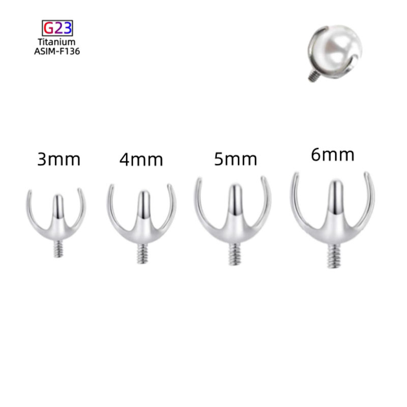 Silver pointed spike labret stud material detail