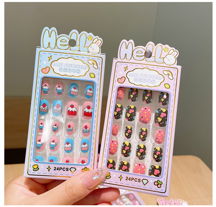 Nail Patches Nail Supplies 1 Piece Quantity Cute Cross Cartoon Strawberry Plastic Nail Patches 1 Piece