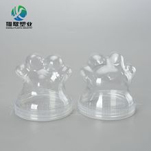 定制史莱姆塑料罐卡通密封罐子零食糖果包装罐200ml猫爪型塑料瓶