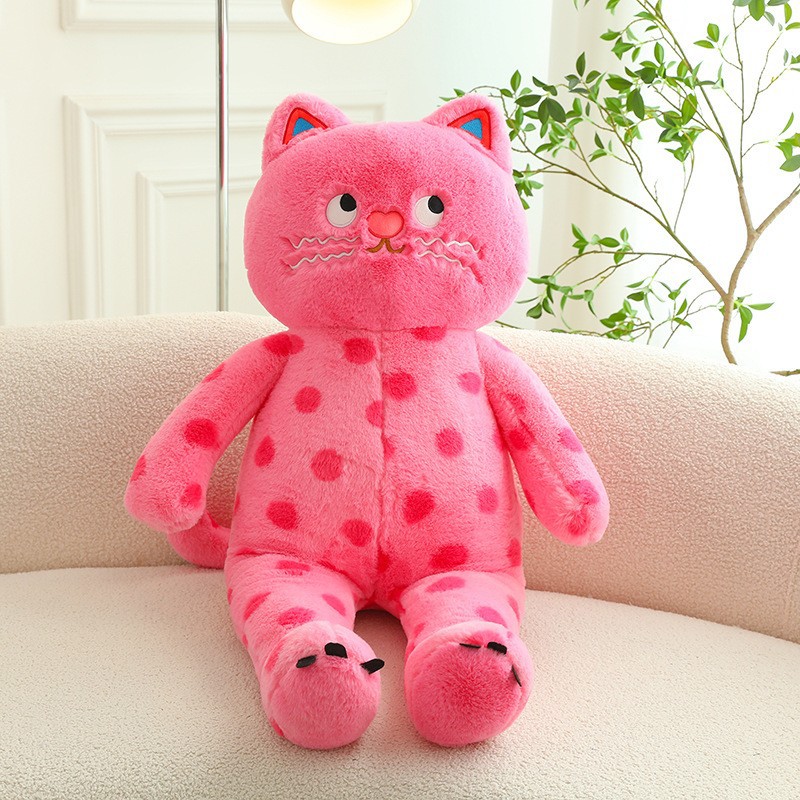 Pequeño Libro Rojo mismo gato muñeca lindo Polka Dot gato almohada cojín dormir felpa juguete dormir muñeca almohada