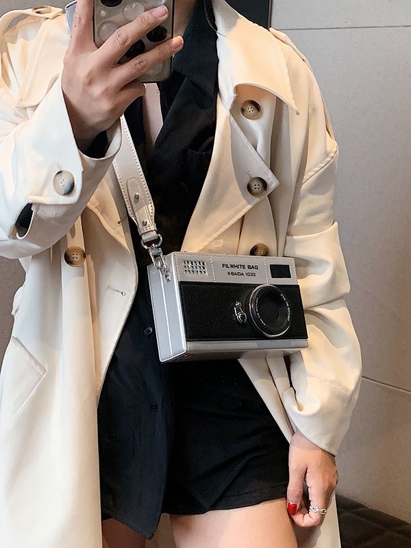 Cross-Border New Retro Storage Hard Case Camera Bag, Fashionable Small Square Three-Dimensional Niche Box Crossbody Bag, Shoulder Bag