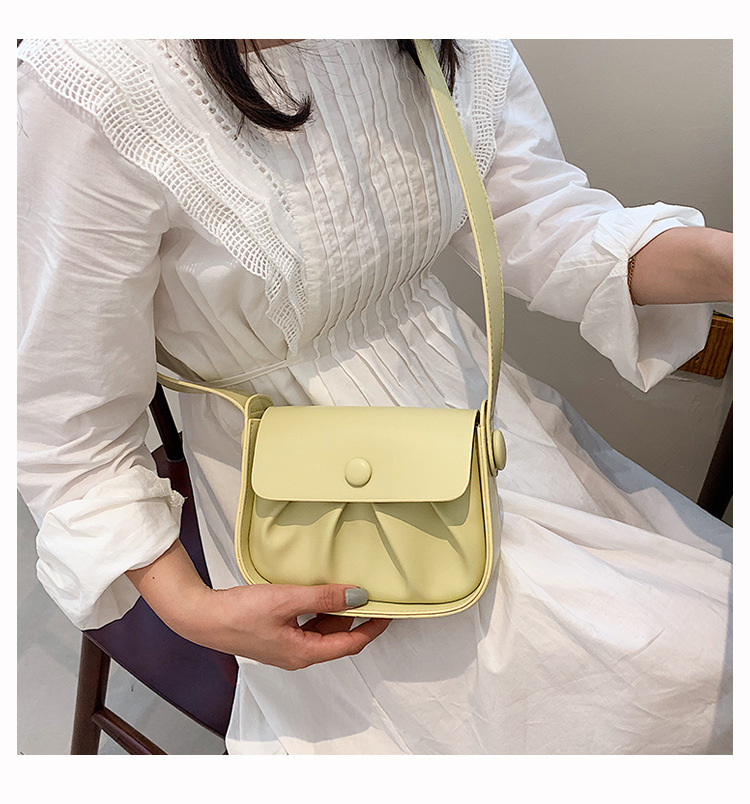 Wholesale Solid Color Shoulder Crossbody Saddle Bag Nihaojewelry display picture 159