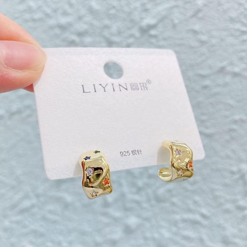 Liyin/Libeliying S925 シルバー針 C タイプイヤリングハイエンドファッション個性ニッチイヤリング女性のためのヨーロッパとアメリカの INS|undefined