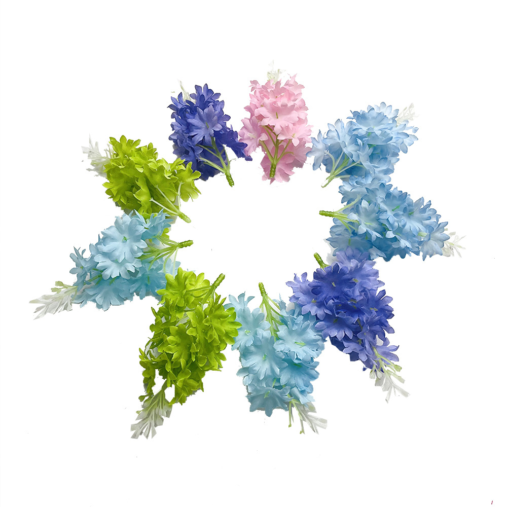 Simulación de flores de hintión flor de lavanda flor artificial DIY accesorios de flores de pinzas minorías paquete de material de tocado