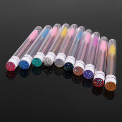 New Crystal Eyelash Brush and Eyebrow Brush Tube with Disposable Eyelash Brushes, Replaceable Dust-Proof Bottom, Sparkling Diamond Accents