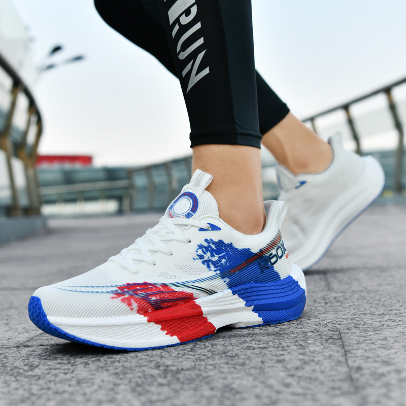 Men's Carbon Plate Soft Sole Light Running Shoes Fashion New Sports Men's Shoes Wear-resistant Non-slip Light Popcorn Casual Trendy Shoes