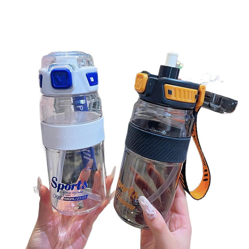 Taza de plástico antideslizante, taza espacial de plástico de gran capacidad, taza de agua portátil, taza de agua de paja.