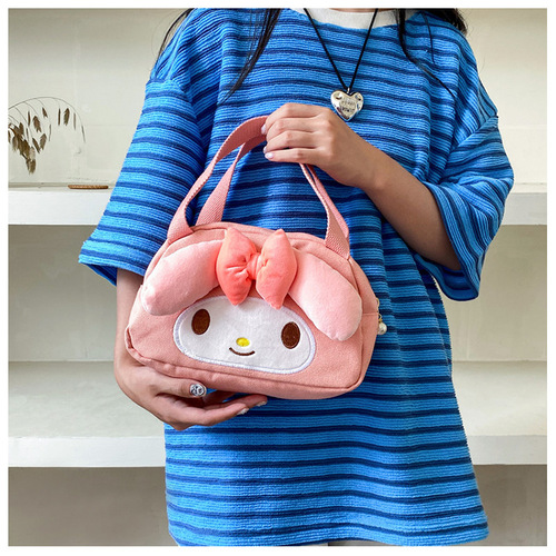  New Cute Pink Rabbit Canvas Handbag Sweet Ladies Cosmetic Bag Cartoon Large Capacity Storage Bag